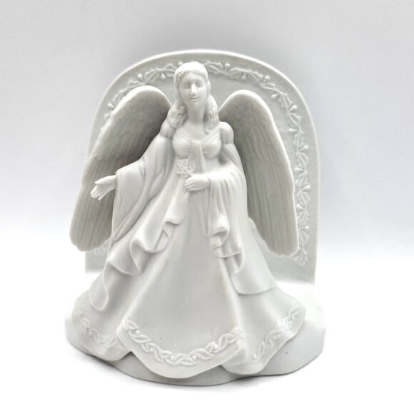 Vintage Hallmark HMK CDS Porcelain Religious Christian Angel Bible Book Holder - Picture 1 of 10